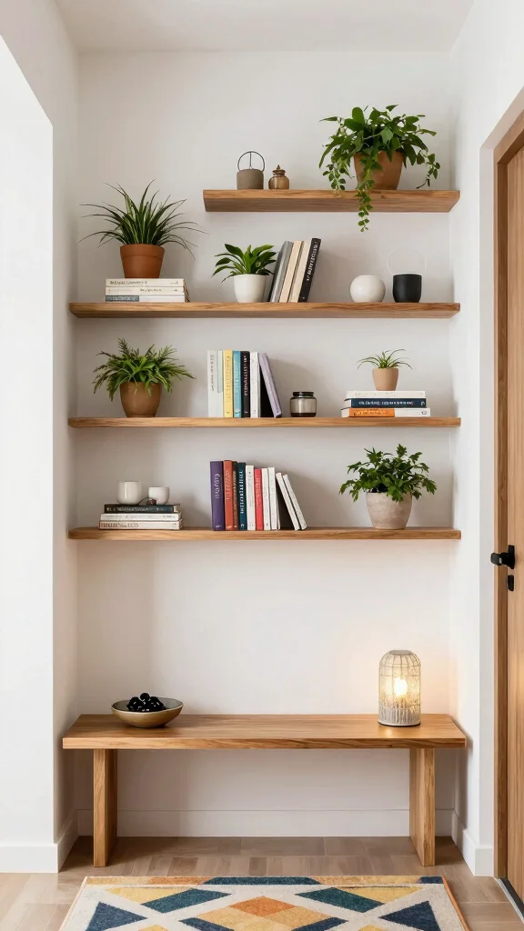 The Best 12 Entryway Drop Space Ideas for a Tidy Everyday Entrance - 1. Utilize Wall-Mounted Shelves 1