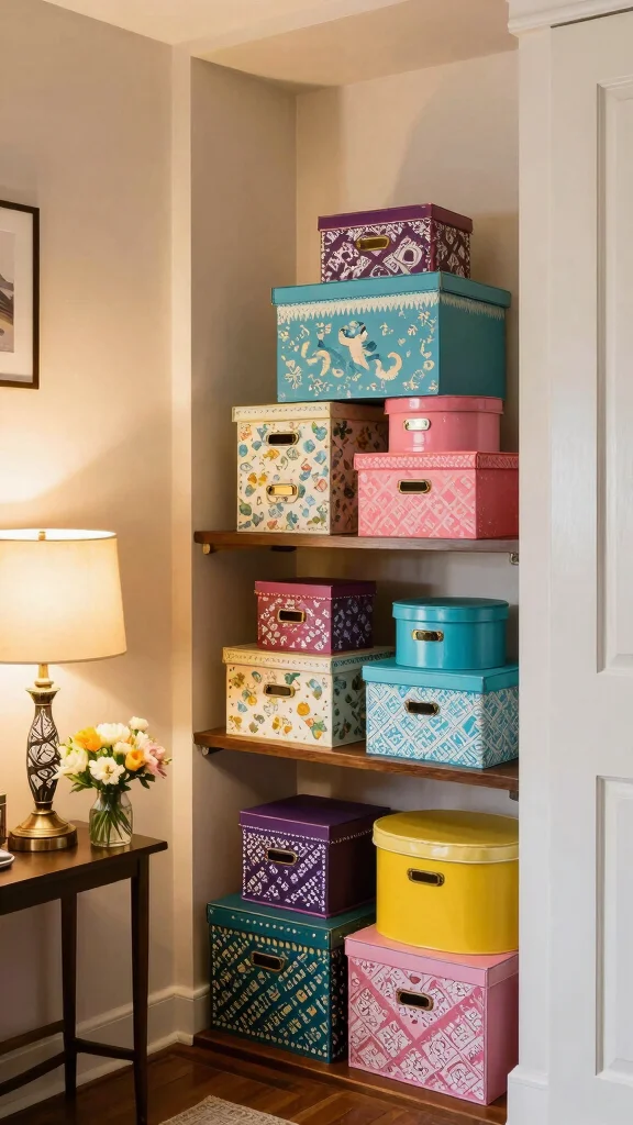 The Best 12 Entryway Drop Space Ideas for a Tidy Everyday Entrance - 8. Use Decorative Storage Boxes 1