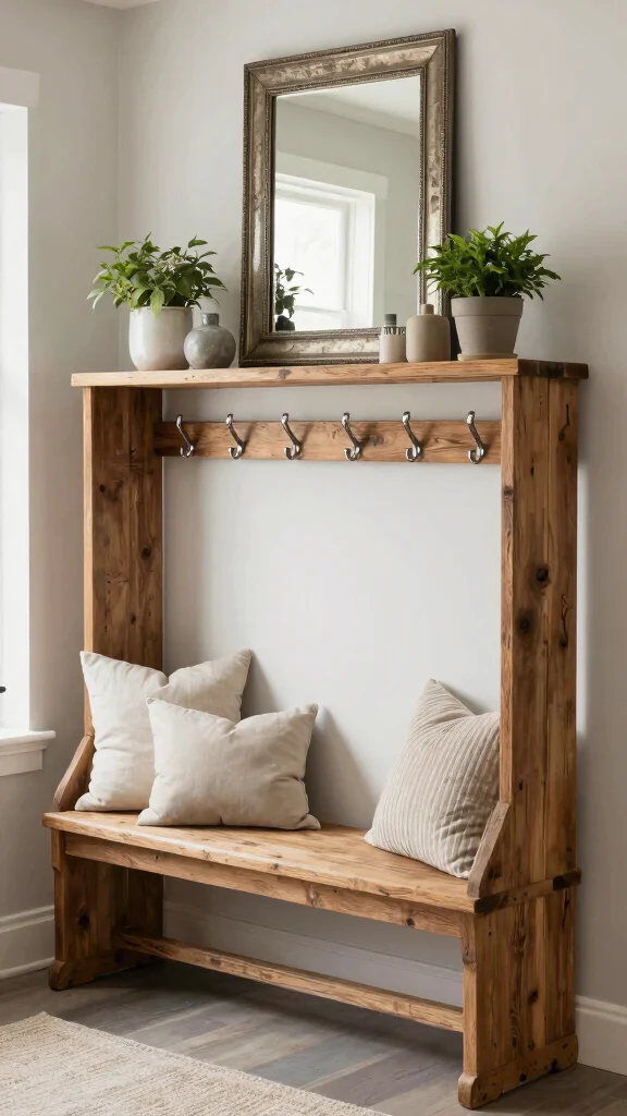 The Best 12 Entryway Hall Tree Ideas for a Complete Organisation Hub - 1. Rustic Charm with a Modern Twist 1