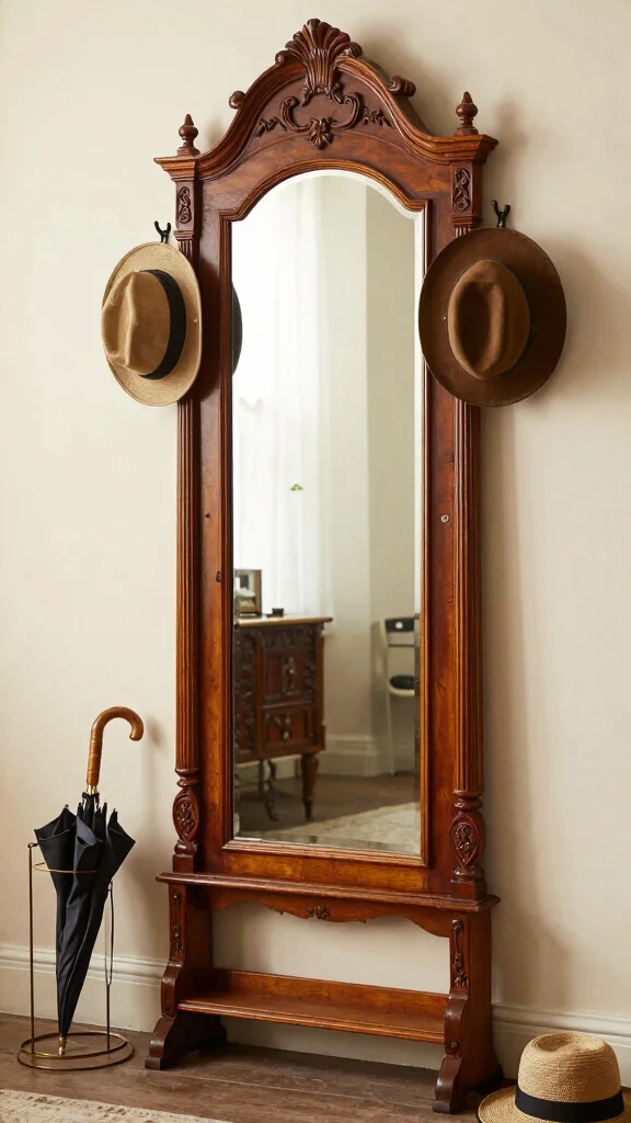 The Best 12 Entryway Hall Tree Ideas for a Complete Organisation Hub - 3. Vintage Vibe 1