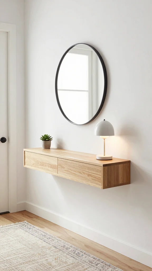 The Best 12 Hallway Console Table Ideas for a Stylish First Impression - 1. Minimalist Elegance with a Floating Console 1