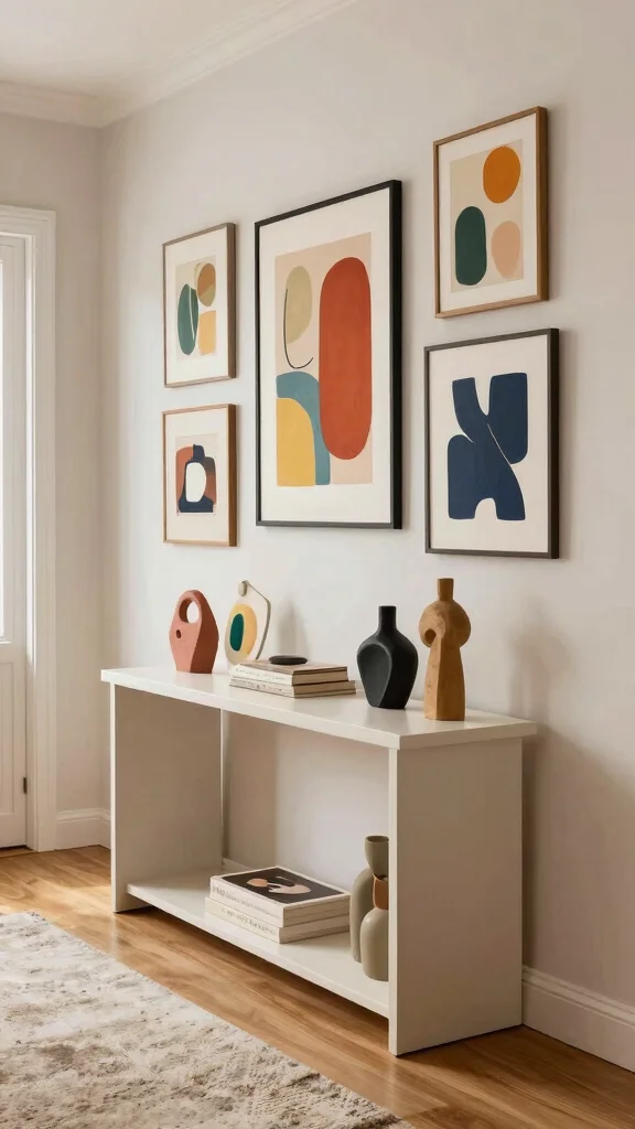 The Best 12 Hallway Console Table Ideas for a Stylish First Impression - 9. Artistic Flair with a Console Table as a Gallery 1