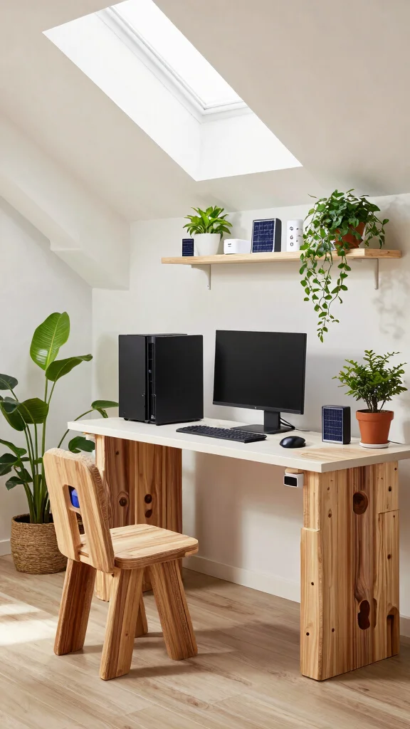 The Best 13 Attic Gaming Room Ideas for the Ultimate Top-Floor Setup - 12. Eco-Friendly Gaming Setup 1