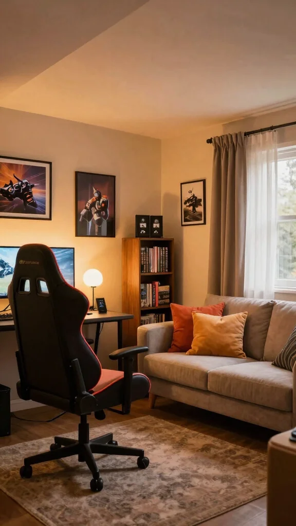 The Best 13 Attic Gaming Room Ideas for the Ultimate Top-Floor Setup - 2. Cozy Gamer’s Retreat 1