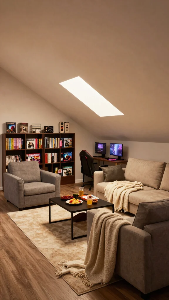 The Best 13 Attic Gaming Room Ideas for the Ultimate Top-Floor Setup - 7. Chill-Out Zone 1