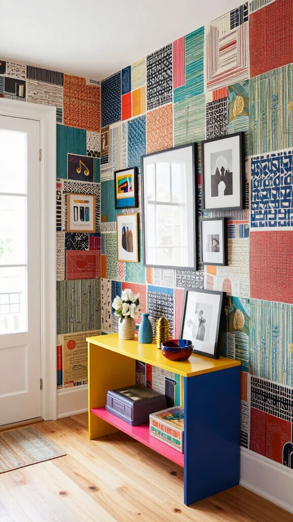 The Best 13 Entryway Wallpaper Ideas for a Bold Character-Filled Entrance - 10. Eclectic Collages 1