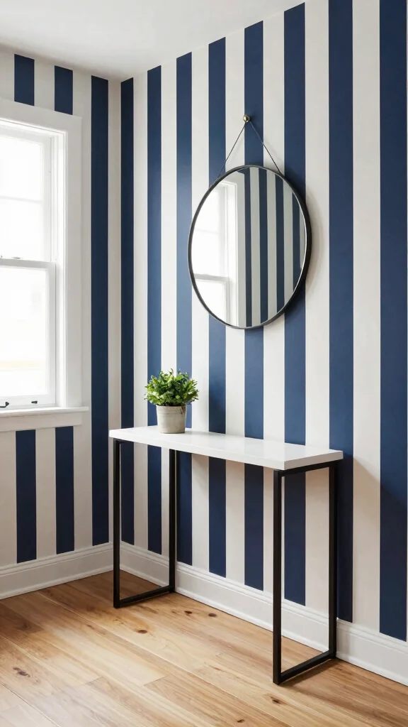 The Best 13 Entryway Wallpaper Ideas for a Bold Character-Filled Entrance - 8. Classic Stripes 1