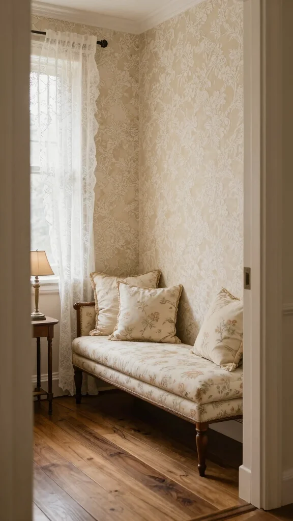 The Best 13 Entryway Wallpaper Ideas for a Bold Character-Filled Entrance - 9. Vintage Lace Patterns 1