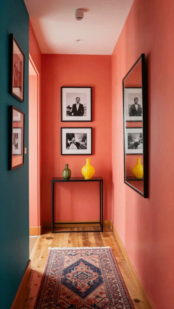 The Best 13 Hallway Design Ideas for a Beautiful Welcoming Entrance - 1. Embrace Bold Colors 1