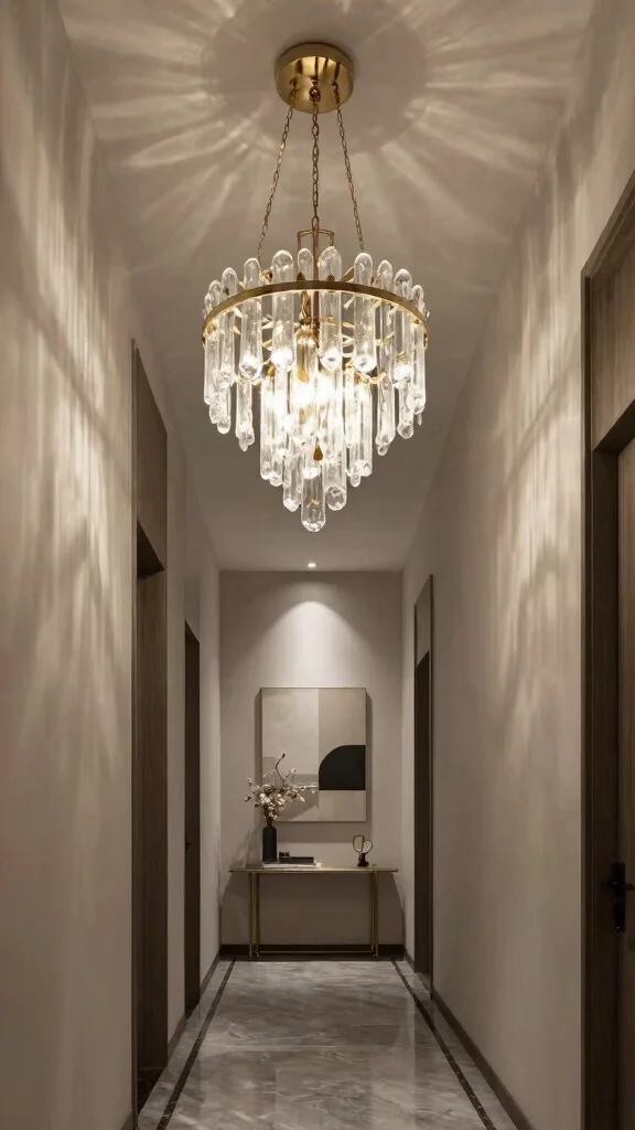 The Best 13 Hallway Design Ideas for a Beautiful Welcoming Entrance - 9. Statement Lighting Fixtures 1
