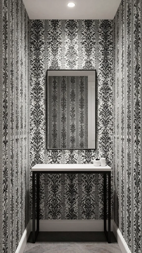 The Best 13 Hallway Wallpaper Ideas for a Bold Character-Filled Entrance - 13. Elegant Monochrome Styles 1