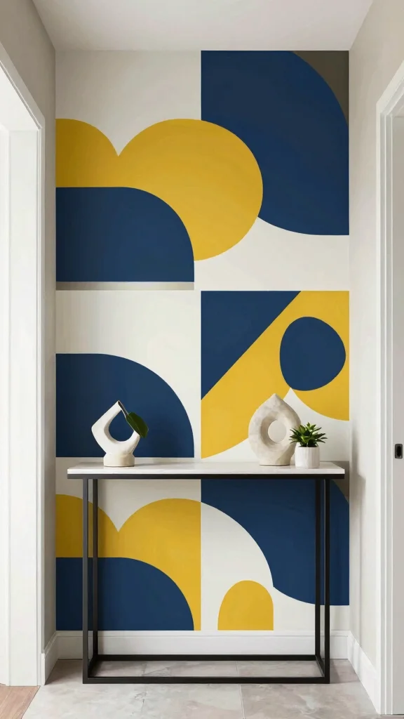 The Best 13 Hallway Wallpaper Ideas for a Bold Character-Filled Entrance - 2. Striking Geometric Patterns 1