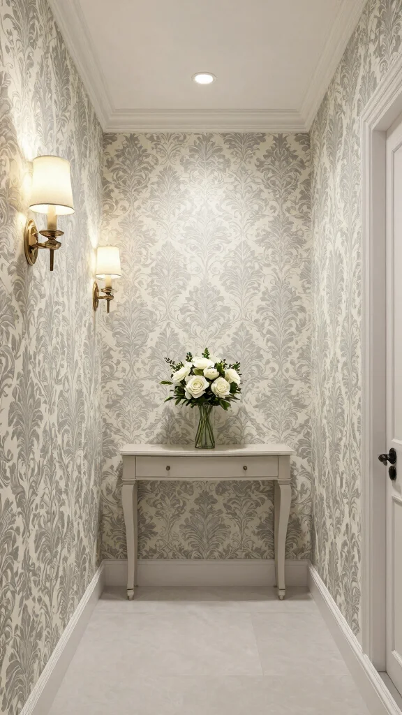 The Best 13 Hallway Wallpaper Ideas for a Bold Character-Filled Entrance - 6. Classic Damask Designs 1