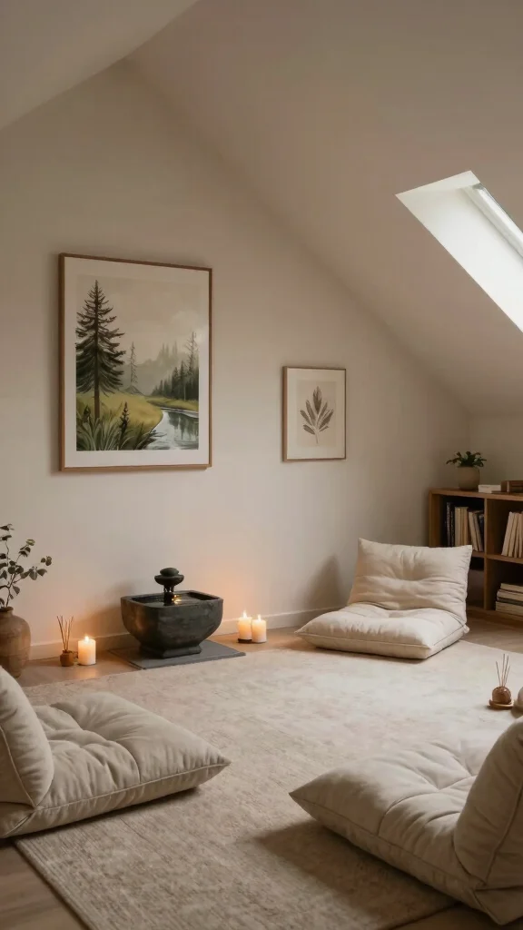 The Best 14 Attic Makeover Ideas That Transform Your Top Floor - 12. Modern Meditation Room 1