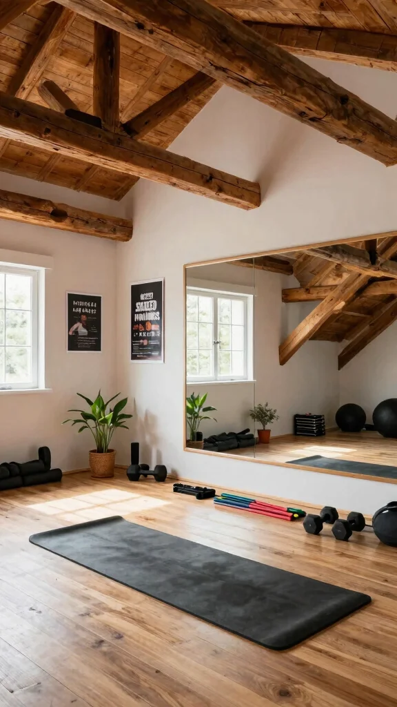 The Best 14 Attic Makeover Ideas That Transform Your Top Floor - 7. Rustic Home Gym 1