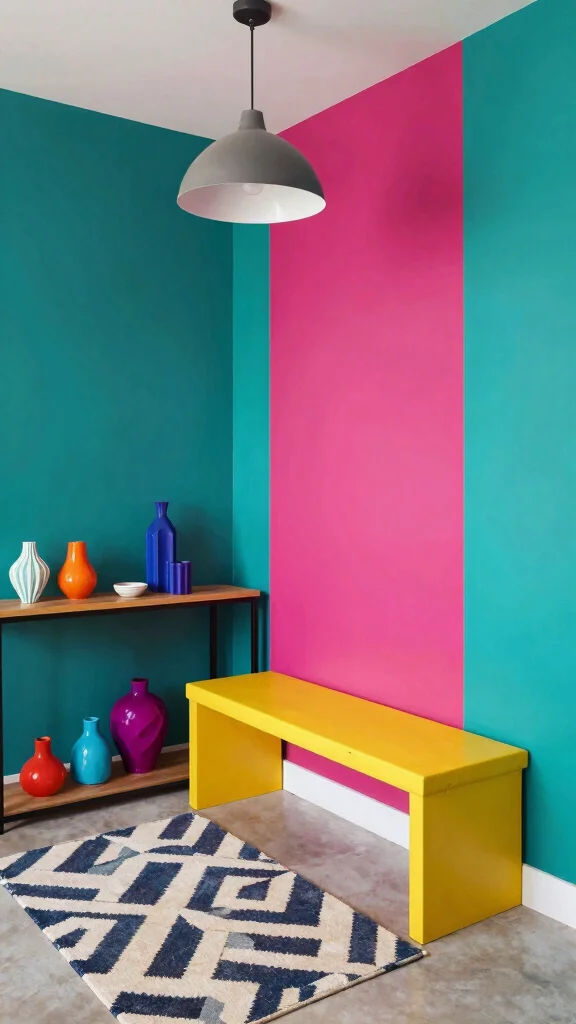 The Best 14 Entryway Design Ideas From Minimalist to Grand - 14. Color Blocking: Bold and Bright 1